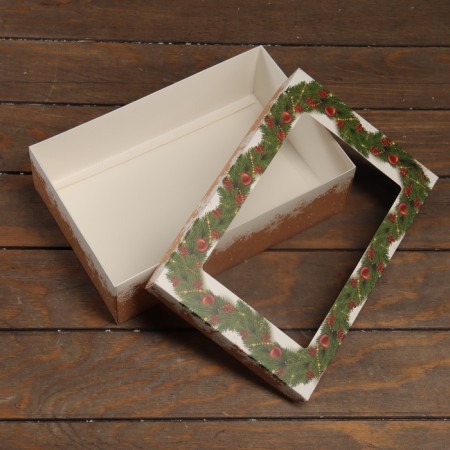 The box is folding, the lid is, with the "New Year's fairy tale" window 30 x 20 x 9 cm-3