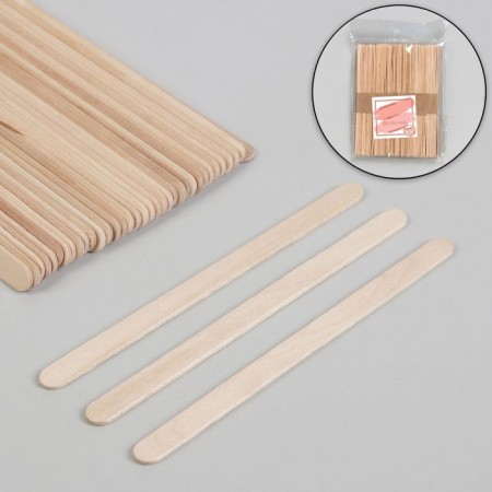 Spit for depilation, wooden, 14 × 1 cm, 50 pcs-1