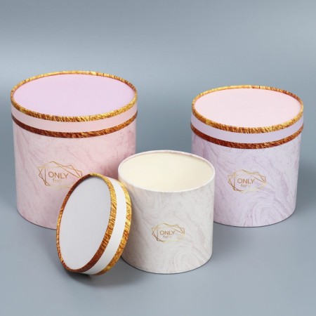 Set of hats 3 in 1, gift packaging, “marble”, 13 x 13 - 18 x 18 cm-3