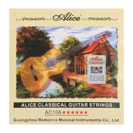 Strings for the classic guitar A106 -H, nylon - silver -plated copper, strong tension-1