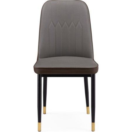 Stool on a metal frame Flor metal/eco -leather, black/gray/brown 43x50x83 cm-1