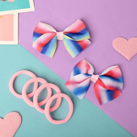 Hair set "Marta" (4 elastic bands, 2 clamps) gradient-1