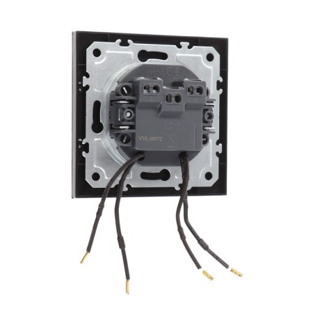 Tot Matte Glass switch, 10 a, 2 cl., With backlight, hidden, glass, black-3