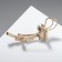 Brooch "Curl" radiance, white color in gold