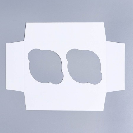 Capcake box, confectionery packaging with a window, 2 cells, "roses", 16 x 10 x 10 cm-4
