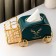 Ceramic napkin on the stand “Golden Deer”, 30 × 13 × 14 cm, emerald color