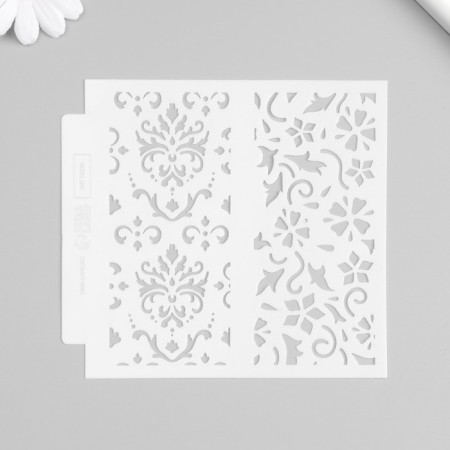 Stencil background plastic "Damascus Flower" 13x13 cm-3