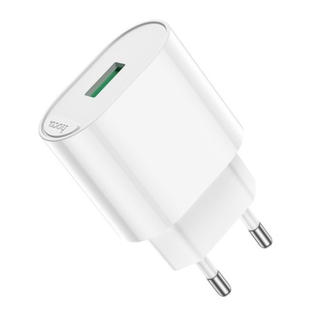 Network charger Hoco C109A, 1 USB, 18 W, Qc, White-2