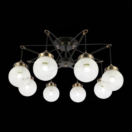 Ceiling EVOLUCE lamp. Sle110302-08. Stricce. 8x60 W, E27, 76x76x38 cm, black color, bronze-1
