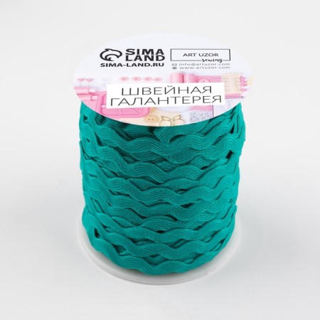 Decorative braid "Blutter", 5 mm × 27 m ± 1 m, Biryuzovaya color No. 47-2