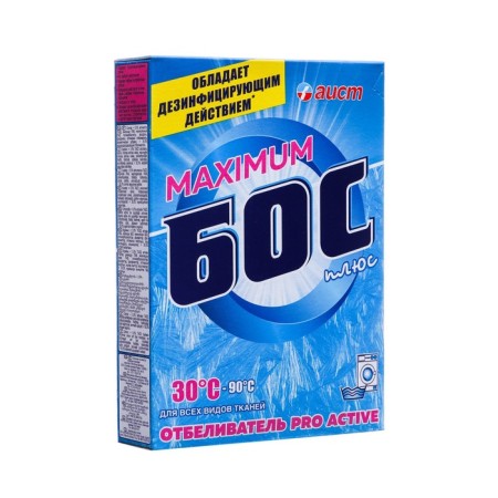 Whiten "Stork" "Bos Plus" Maximum, powder, for fabrics, 300 g