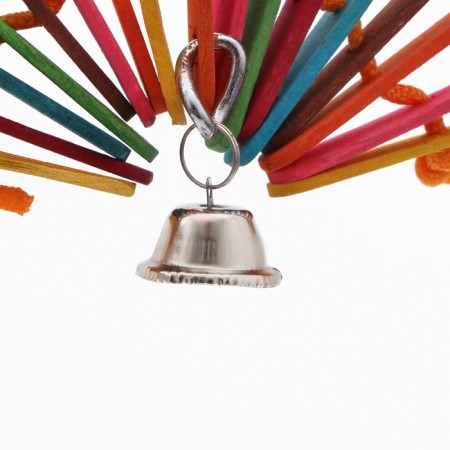 Toy for birds "Fan" with a bell, multi -colored, 20 x 20 cm-1