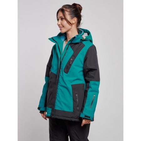 Ski jacket female, size 56, dark green color-1