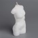 Figure candle "Women's silhouette" with flowers, 4.5x3.5x9.5 cm, white