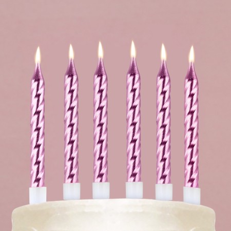 Candles for the cake, pink, 8 pcs.-6