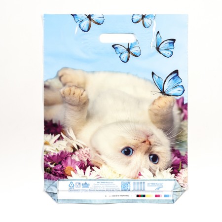 Package "Creamy Cat", polyethylene with a cut pen, 30x40 cm, 60 μm-1