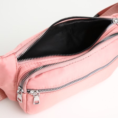 Lightning waist bag, 2 outer pockets, pink color-5