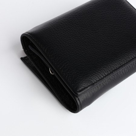 Women's wallet on a magnet, black color-3