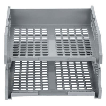 A set of horizontal paper trays 2 pieces of Strong, on metal rods, gray-4