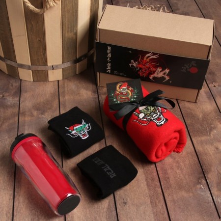 Set of Gift "Dragon" blanket, socks (2 pairs), thermostatic-1