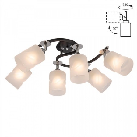 Ceiling Citilux Cutilux CL119261, 52x38x1.5 cm, 6x75W, E27, Black Color Black