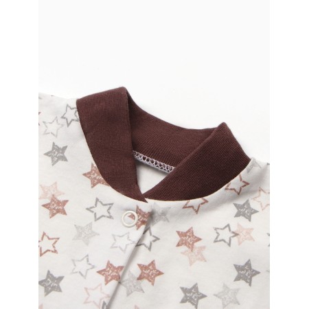 A set for a newborn (blouse/pants) "stars", beige color, height 68 cm-1