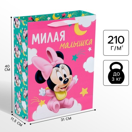 Gift package "Sweet baby" 40x31x11.5 cm, packaging, Minnie Mouse