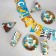 Set of paper dishes disposable safari PARTY ”, 6 plates, 6 glasses, 6 caps