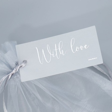 Bag Gift Organza Silver "You", with a nameplate 16 x 24 cm +/- 1.5 cm-4