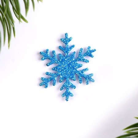 New Year's set for decor "Snowflakes" 12 pcs., Blue color-1