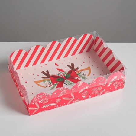 Gift box with PVC "Gift", 20 x 30 x 8 cm, New Year-1