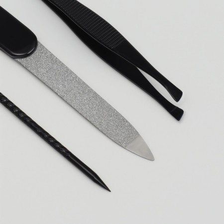 The manicure set "Christian", 8 items, in case, black/gray color-6