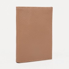 Male purse without fastening, department for passport, beige color