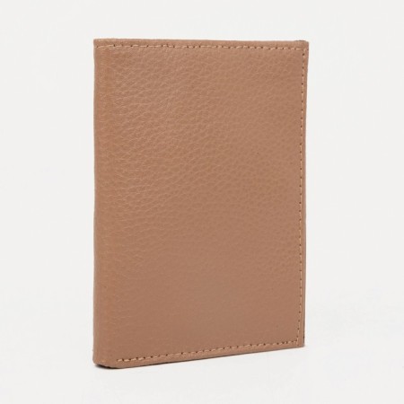 Male purse without fastening, department for passport, beige color