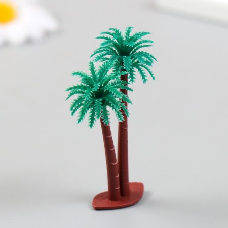 Artificial plant for creativity plastic "Two palm trees" 4,2x6.6 cm-1