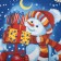 Towel "Dolyana" Snowman 35x60 cm, 100% HL, waffle canvas 162g/m2