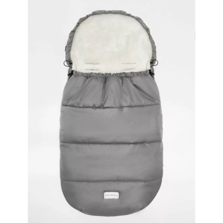 Winter fur envelope for a boy, height 105 cm, color gray color-10