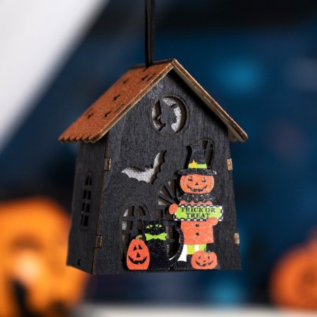 LED suspension "Jack House" 7 × 9.5 × 6 cm, plastic, batteries LR1130x3, glow warm white-1