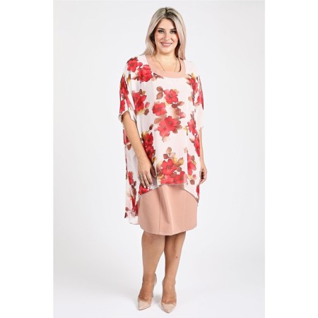 Women's dress, size 58, beige color-5