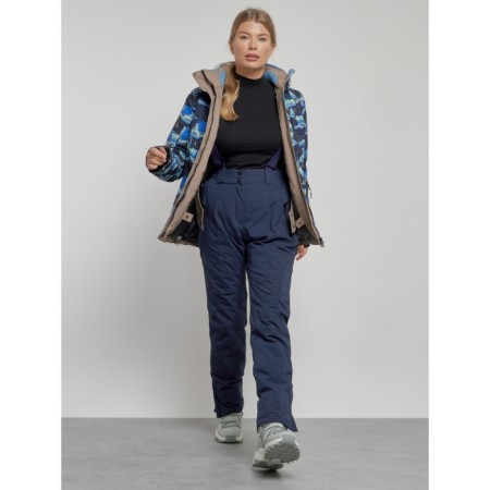 Ski costume female winter, size 48, dark blue color-8