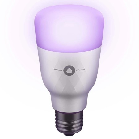 Smart Yandex lamp, works with Alice, LED, color, 8W, 900 lm, E27, 220V-3