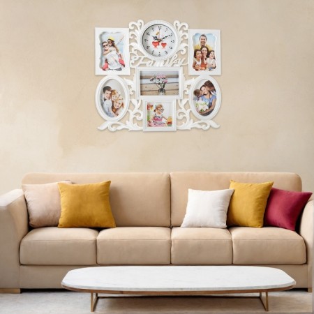 Wall watches with photo frames "Family", silent, 45 x 37 cm, D-11.5 cm, aa-4