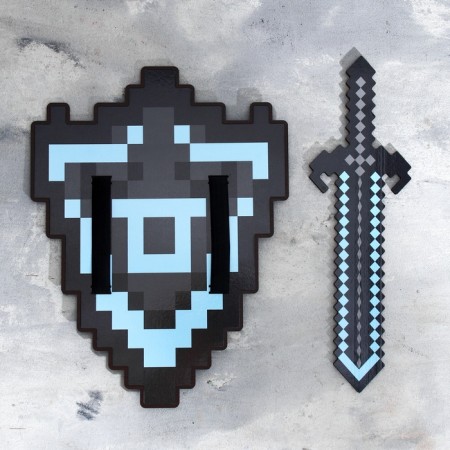 Set of wooden souvenirs "Diamond weapon" shield, sword mix-8