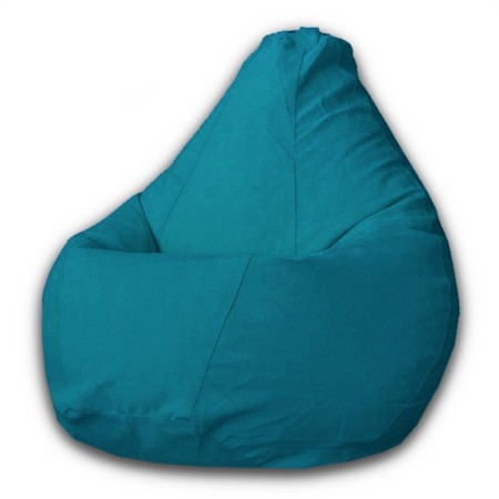 The hand-bag “pear” is positive Modus, size m, diameter 70 cm, height 90 cm, velor, turquoise color