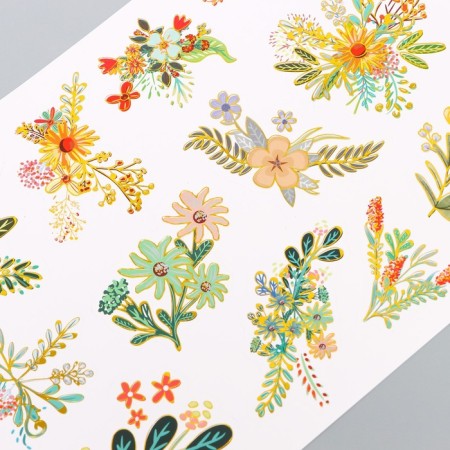 Stickers Paper "Flowers" set 2 sheets 20x15 cm-1