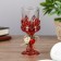 Climber Plastic, glass for 1 candle "rose" glass on the leg red 13x6x6 cm