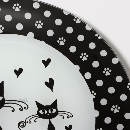 Plate Glass Dessert shade "cats", d = 20 cm-4