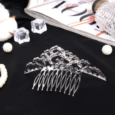 Hair diadem "Medea" charm, 10 × 4 cm, silver-1