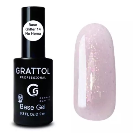 Base Grattol Glitter No. 14, 9 ml
