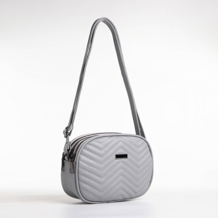 Bag Women's Cross-Bodi with a zipper, gray color-3